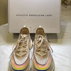 New in box never worn APL, Lightweight Running Shoe
Ivory/Tan/Multi Color